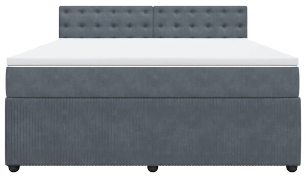 Box spring postel s matrací tmavě šedá 180x200 cm samet 3287819