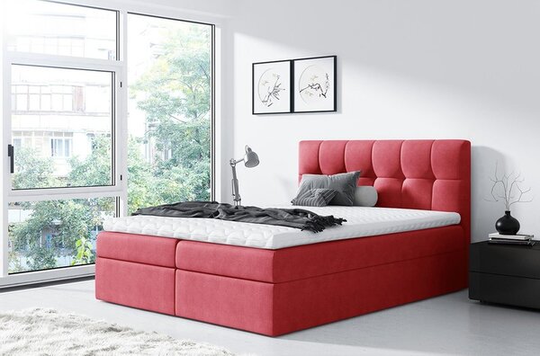 Kontinentální postel Rdest, Rozměr postele: 160x200, Barva:: ekokůže Soft 017 (bílá) Mirjan24 5902928883152