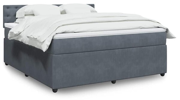 Box spring postel s matrací tmavě šedá 180x200 cm samet 3287819