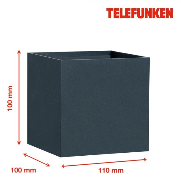 BRILONER TELEFUNKEN LED venkovní svítidlo 11 cm 2x7W 600lm antracit IP44 TF 303405TF