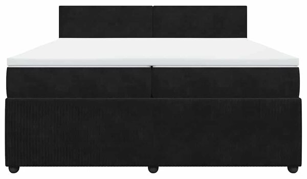 Box spring postel s matrací černá 200x200 cm samet 3287826