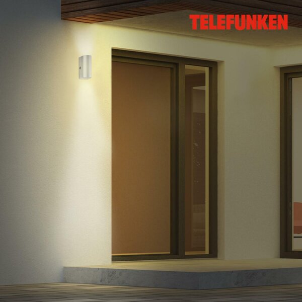 BRILONER TELEFUNKEN LED venkovní nástěnné svítidlo s čidlem, 15,1 cm, 10 W, stříbrná IP44 TF 307104TF