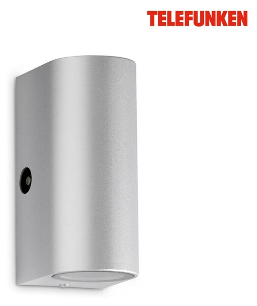 BRILONER TELEFUNKEN LED venkovní nástěnné svítidlo s čidlem, 15,1 cm, 10 W, stříbrná IP44 TF 307104TF