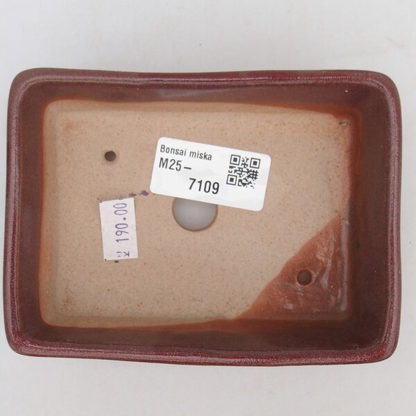 E-bonsai Keramická bonsai miska 11,5 x 9,5 x 6 cm vínová