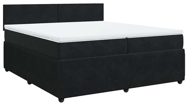 Box spring postel s matrací černá 200x200 cm samet 3287826