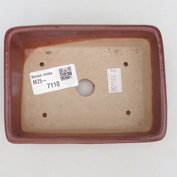 E-bonsai Keramická bonsai miska 11,5 x 9,5 x 6 cm vínová