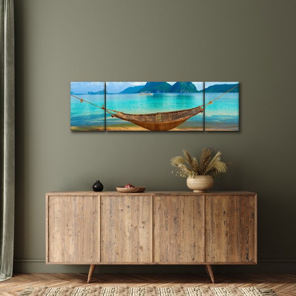 Obraz - Houpací síť na pláži (170x50 cm)