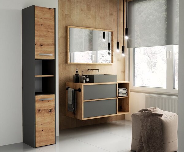 Koupelnová skříňka SARA S30 antracit/dub artisan