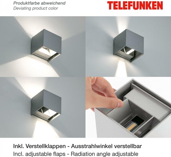 BRILONER TELEFUNKEN LED venkovní svítidlo 11 cm 2x7W 600lm antracit IP44 TF 303405TF
