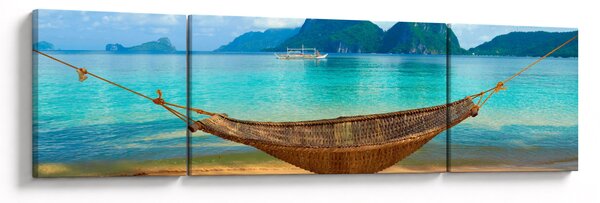 Obraz - Houpací síť na pláži (170x50 cm)