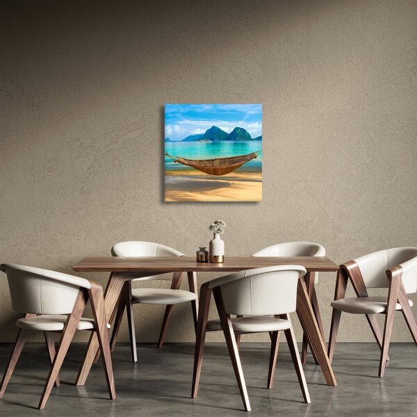 Obraz - Houpací síť na pláži (30x30 cm)