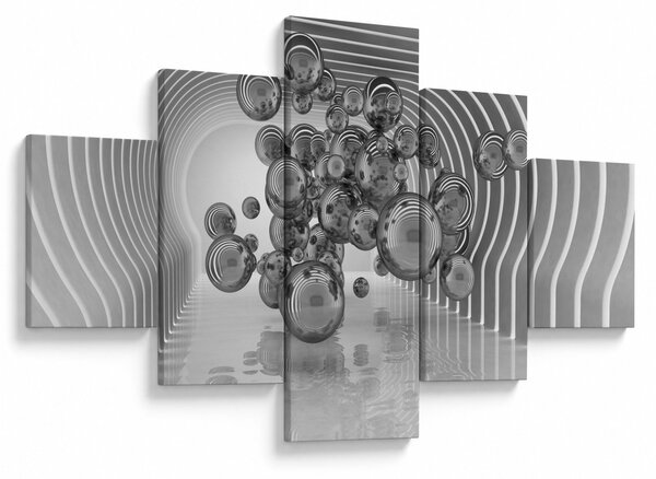Obraz - Černobílé bubliny (125x70 cm)