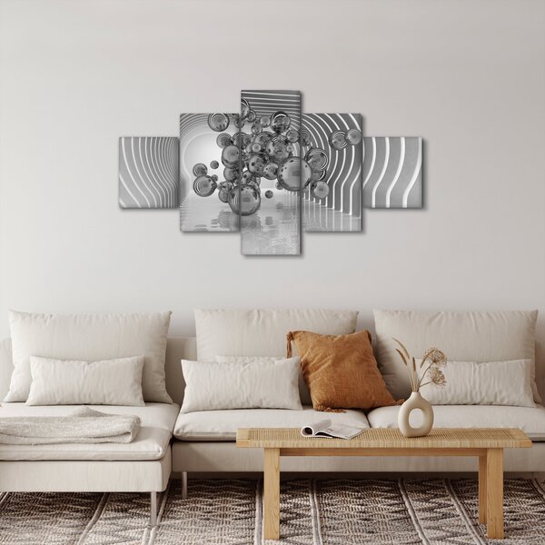 Obraz - Černobílé bubliny (125x70 cm)