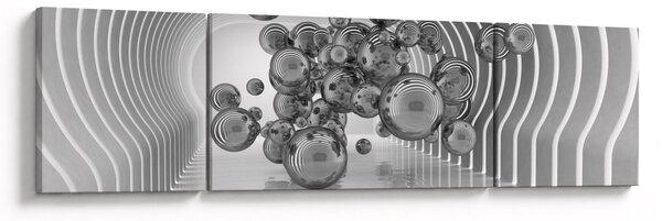 Obraz - Černobílé bubliny (170x50 cm)