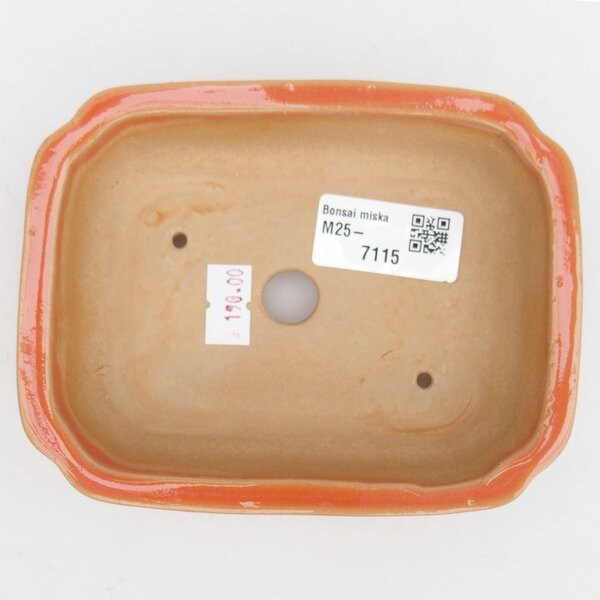 E-bonsai Keramická bonsai miska 14 x 11 x 4 cm oranžová