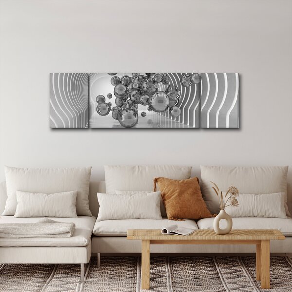 Obraz - Černobílé bubliny (170x50 cm)