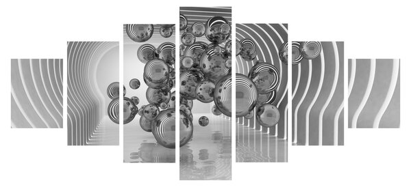 Obraz - Černobílé bubliny (210x100 cm)
