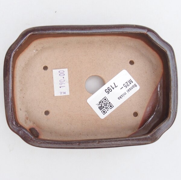 E-bonsai Keramická bonsai miska 13 x 9 x 3 cm hnědá
