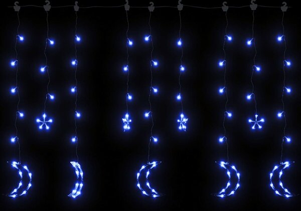 Pohádková světla hvězda a měsíc ovladač 345 LED modrá 328800