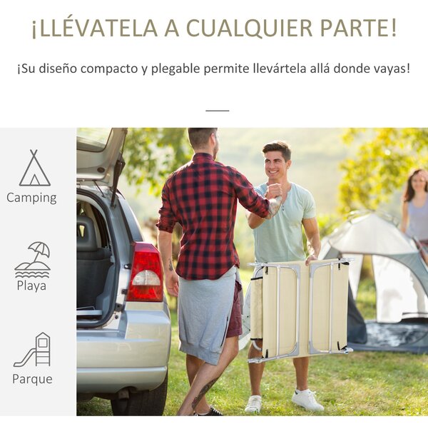 Skládací a polohovatelná zahradní lehátko Outsunny s otvorem pro čtení a 5 úrovněmi nastavení opěrky | Aosom