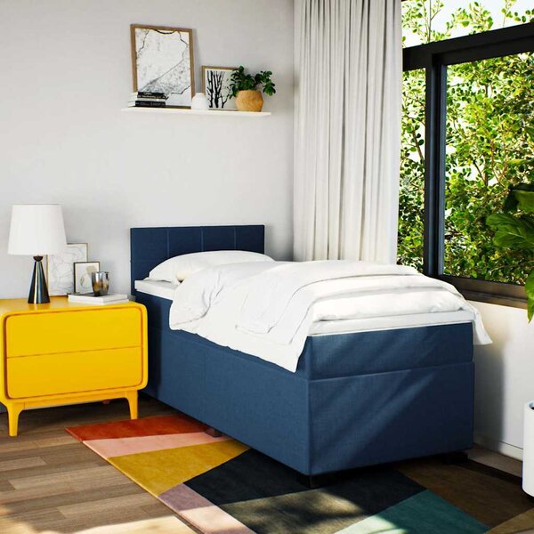 Box spring postel s matrací modrá 80x200 cm textil 3288021