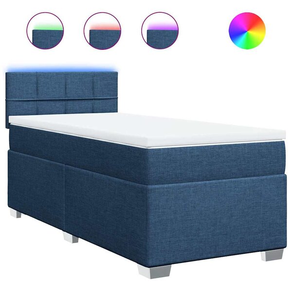 Box spring postel s matrací modrá 80x200 cm textil 3288021