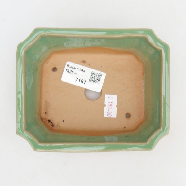 E-bonsai Keramická bonsai miska 13 x 10,5 x 4 cm zelená