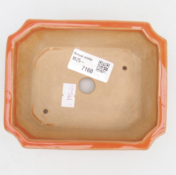 E-bonsai Keramická bonsai miska 13 x 10,5 x 4 cm oranžová