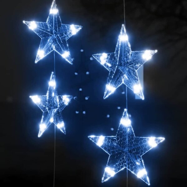 Světelný závěs hvězdičky 200 LED modré světlo 8 funkcí 328804