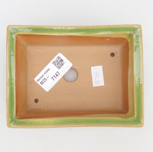 E-bonsai Keramická bonsai miska 13 x 10 x 4 cm zelená