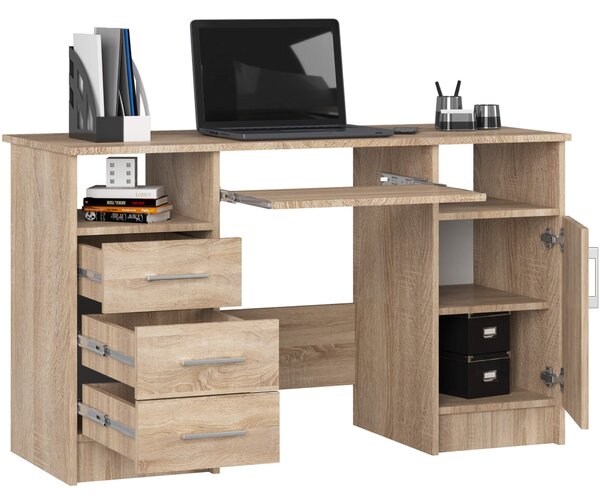 Ak furniture Volně stojící psací stůl Ana 124 cm dub sonoma