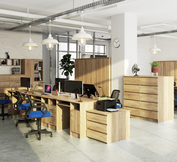 Ak furniture Volně stojící psací stůl Ana 124 cm dub sonoma