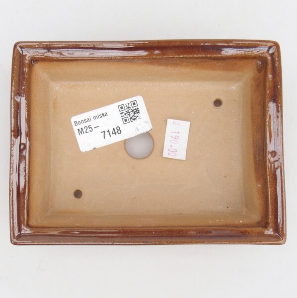 E-bonsai Keramická bonsai miska 13 x 10 x 4 cm hnědá