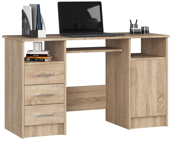 Ak furniture Volně stojící psací stůl Ana 124 cm dub sonoma