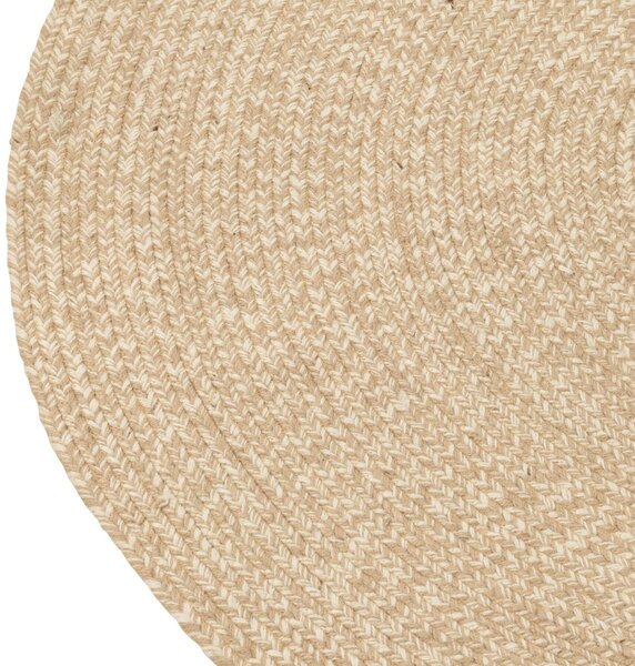 Venkovní přírodně-krémový kulatý koberec Miami Outdoor S - Ø 118 cm - J-Line by Jolipa