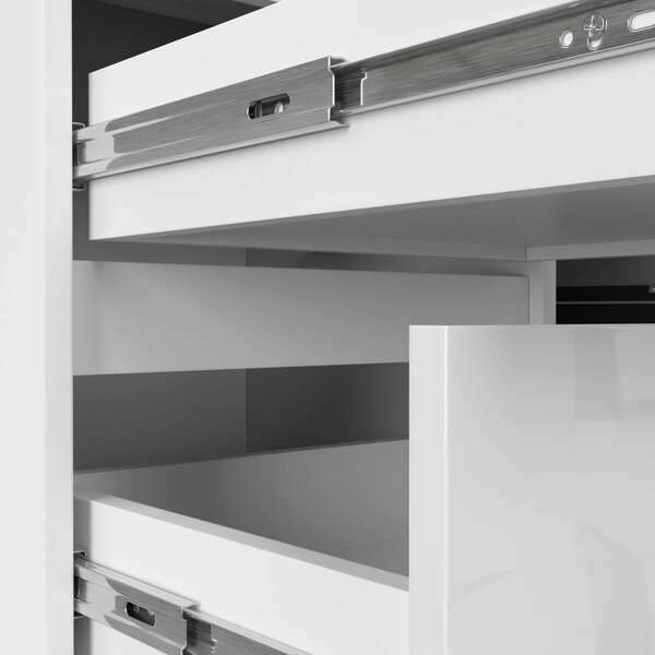 Ak furniture Rohový psací stůl B20 155 cm bílý lesk levý