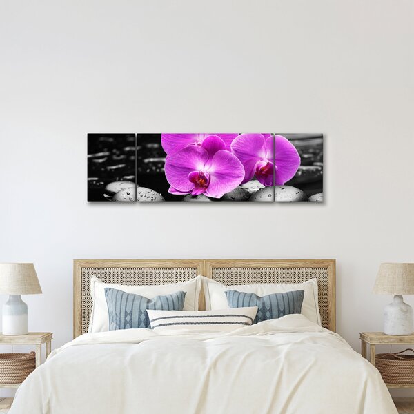 Obraz - Fialové orchideje (170x50 cm)