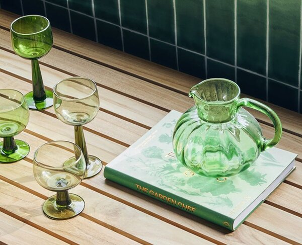 Zelený skleněný džbán The Emeralds - Ø 16*15cm/ 1400ml - HKLIVING