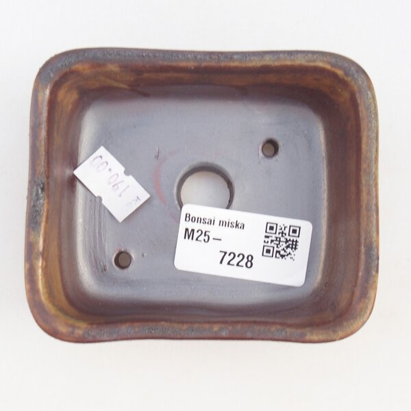 E-bonsai Keramická bonsai miska 9,5 x 8 x 3,5 cm hnědá