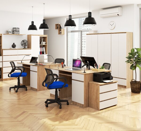 Ak furniture Psací stůl A5 135 cm dub sonoma/bílý