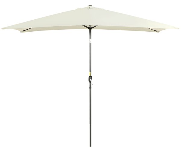 Zahradní slunečník Outsunny 195 cm x 295 cm s hliníkovým sloupem a nastavitelným úhlem, Anti-UV slunečník pro zahradní terasu Krémový | Aosom