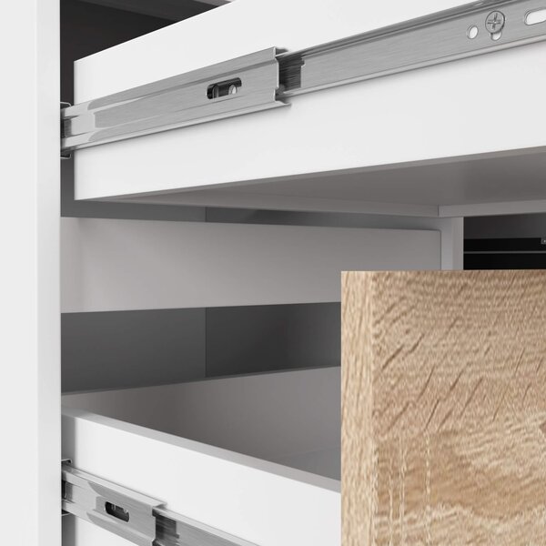 Ak furniture Rohový psací stůl B20 155 cm bílý/dub sonoma levý