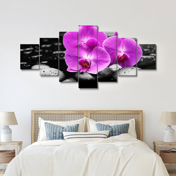Obraz - Fialové orchideje (210x100 cm)