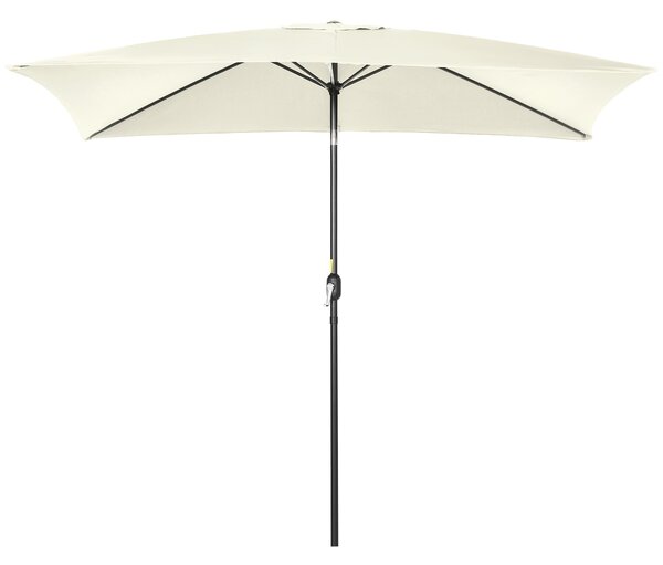Zahradní slunečník Outsunny 195 cm x 295 cm s hliníkovým sloupem a nastavitelným úhlem, Anti-UV slunečník pro zahradní terasu Krémový | Aosom