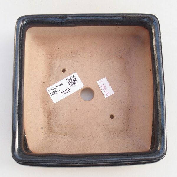 E-bonsai Keramická bonsai miska 15,5 x 15,5 x 6 cm černá