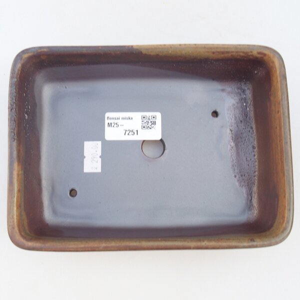 E-bonsai Keramická bonsai miska 18,5 x 13,5 x 3,5 cm hnědá