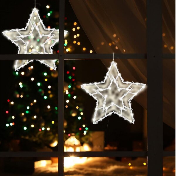 FK technics LED Vánoční dekorace do okna 35xLED/3xAA teplá bílá FK0240