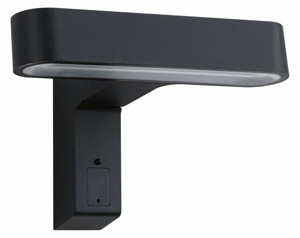 PAULMANN Dům LED venkovní nástěnné svítidlo Ito pohybové čidlo horizontální orientace IP44 227x159mm 3000K 6W 230V 65° antracit kov/umělá hmota
