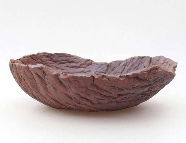 E-bonsai Keramická Skořápka 19,5 x 18 x 6,5 cm hnědá