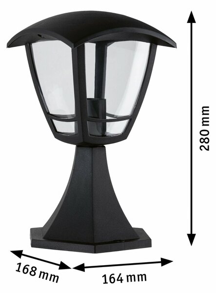 PAULMANN Dům mini sloupkové svítidlo klasické zakřivené IP44 max. 1x12W E27 umělá hmota 230V 943.93